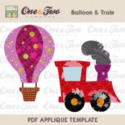 Balloon & Train Applique Template