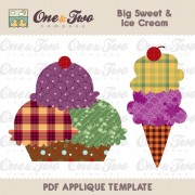 Big Sweet & Ice Cream Applique Template
