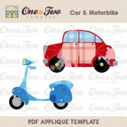 Car & Motorbike Applique Template