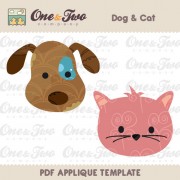 Dog & Cat Applique Template