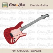 Electric Guitar Applique Template