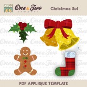 Christmas Set Applique Template