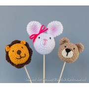 Cake Toppers Pack 01 - The Bunny, the Lion and the Teddy Bear - Crochet Pattern