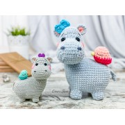 Halia the Hippo - Quad Squad Series Amigurumi Crochet Pattern - English, Dutch, German, Spanish, French