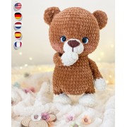 Buddy the Bear Amigurumi Crochet Pattern - English, Dutch, German, Spanish, French