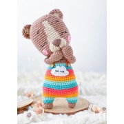 Happy the Rainbow Bear Amigurumi Crochet Pattern - English, Dutch, German, Spanish, French