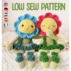 Ivy the Flower Cuddler Crochet Pattern - English, Dutch, German, Spanish, French