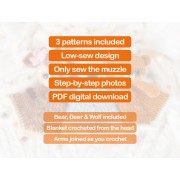 Bear, Deer and Wolf Loveys Crochet Pattern  English