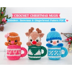 Cozy Christmas Mugs Amigurumi Crochet Pattern - English
