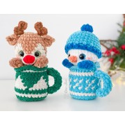 Cozy Christmas Mugs Amigurumi Crochet Pattern - English
