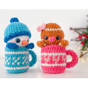 Cozy Christmas Mugs Amigurumi Crochet Pattern - English