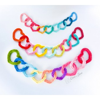 Garland of Colorful Hearts Crochet Pattern
