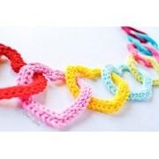 Garland of Colorful Hearts Crochet Pattern