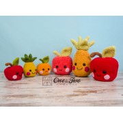 Alice, Oliver and Perry the Fruit Friends "Kawaii Friends Series" Amigurumi Crochet Pattern