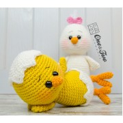 Coco the Little Chicken Amigurumi Crochet Pattern - English, Dutch, German, Spanish, French