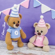 Mia and Owen the Birthday Bears Amigurumi Crochet Pattern