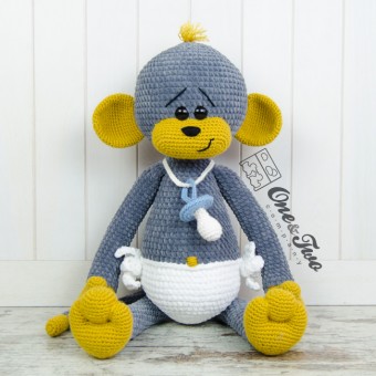 Morris the Big Baby Monkey "Big Hugs Series" Amigurumi Crochet Pattern