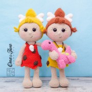 Cyra the Cavegirl and Dixie the Dino Lovey and Amigurumi Crochet Patterns Pack