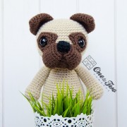 Hiro the Pug Amigurumi Crochet Pattern - English, Dutch, German