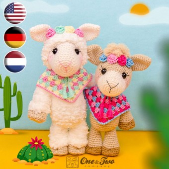 Astrid the Alpaca Amigurumi Crochet Pattern - English, Dutch, German