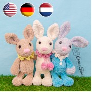 Bubble the Little Bunny Amigurumi Crochet Pattern - English, Dutch, German