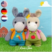 Dodee the Donkey Amigurumi Crochet Pattern - English, Dutch, German