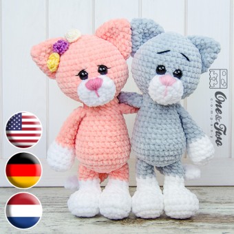 Kim the Little Kitty Amigurumi Crochet Pattern - English, Dutch, German