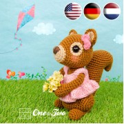 Suki the Squirrel Amigurumi Crochet Pattern - English, Dutch, German