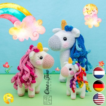 Sunny the Unicorn - Quad Squad Series Amigurumi Crochet Pattern - English, Dutch, German