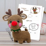 Milo the Reindeer - Quad Squad Series Amigurumi Crochet Pattern - English, Dutch, German, Spanish, French