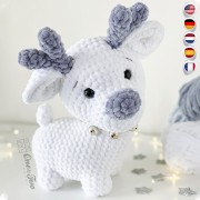 Milo the Reindeer - Quad Squad Series Amigurumi Crochet Pattern - English, Dutch, German, Spanish, French