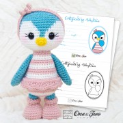 Priscilla the Sweet Penguin Amigurumi Crochet Pattern - English, Dutch, German
