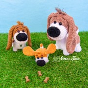 Rusty the Puppy - Quad Squad Series Amigurumi Crochet Pattern - English, Dutch, German, Spanish, French
