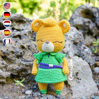 Sunni the Gummi Bear Amigurumi Crochet Pattern - English, Dutch, German, Spanish, French