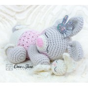 Zuri the Sleeping Bunny Amigurumi Crochet Pattern - English, Dutch, German, Spanish, French