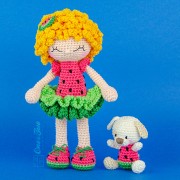 Summer the Watermelon Dolly Amigurumi Crochet Pattern - English, Dutch, German, Spanish, French