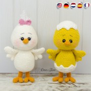 Coco the Little Chicken Amigurumi Crochet Pattern - English, Dutch, German, Spanish, French