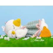 Delia the Sleeping Duck Amigurumi Crochet Pattern - English, Dutch, German, Spanish, French