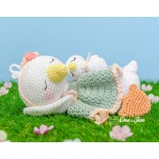 Delia the Sleeping Duck Amigurumi Crochet Pattern - English, Dutch, German, Spanish, French