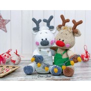 Rin the Christmas Glow Reindeer Amigurumi Crochet Pattern - English, Dutch, German, Spanish, French