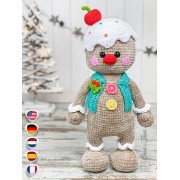 Glen the Sweetie Gingerbread Amigurumi Crochet Pattern - English, Dutch, German, Spanish, French