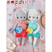 Kora the Kitty "Rag Doll Series" Amigurumi Crochet Pattern - English, Dutch, German, Spanish, French