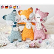 Remy the Fox Amigurumi Crochet Pattern - English, Dutch, German, Spanish, French
