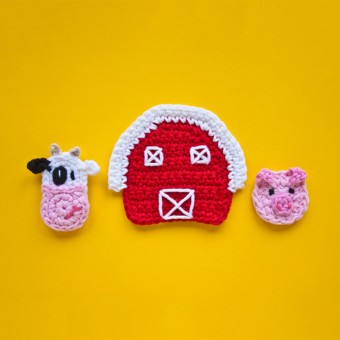 Cow, Pig and Farm Applique Crochet