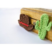 Cowboy Hat and Cactus Applique Crochet