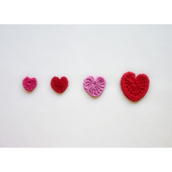 Hearts (4 sizes) Applique Crochet