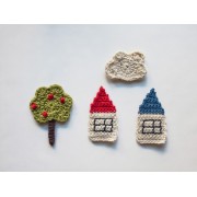 The Tree, the Houses and the Cloud Applique Crochet