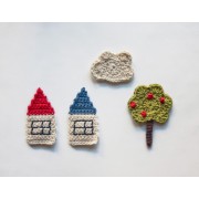 The Tree, the Houses and the Cloud Applique Crochet