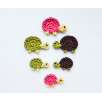 Mom and Baby Turtle Applique Crochet