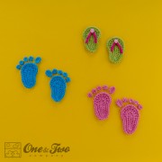 Baby Footprints and Flip Flops Applique Crochet